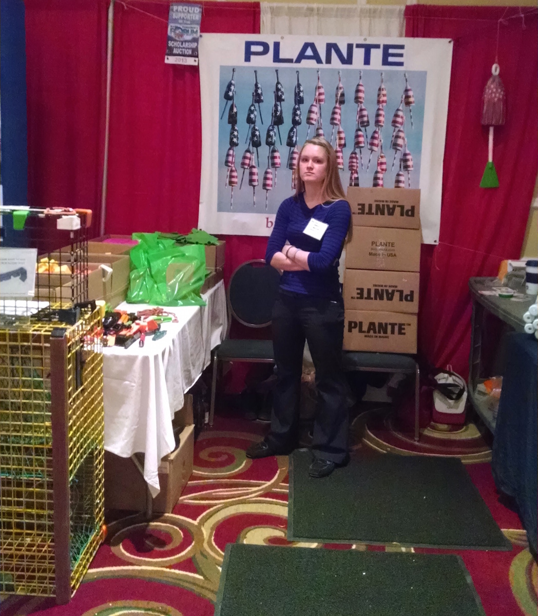 Sarah at the Plante Buoy Sticks Booth